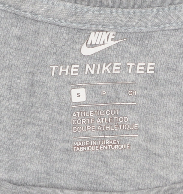 Nike Men's Grey Athletic T-Shirt, Size S, Crew Neck