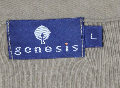 Genesis Men's Brown Long Sleeve Polo, Size L