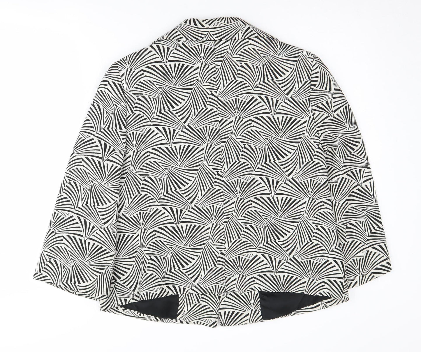 CC Women's Blazer Black/White Geometric Size 12