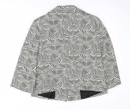 CC Women's Blazer Black/White Geometric Size 12