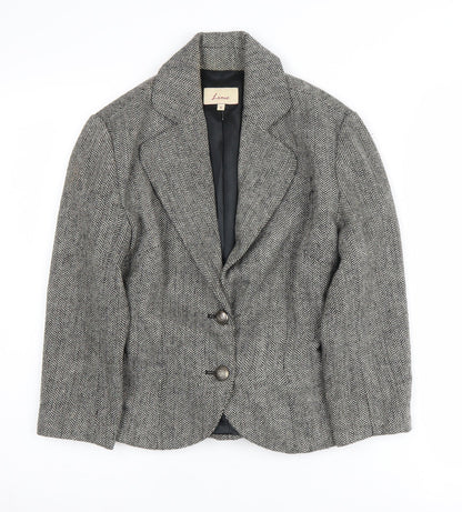 Lime Women's Grey Herringbone Blazer UK 8