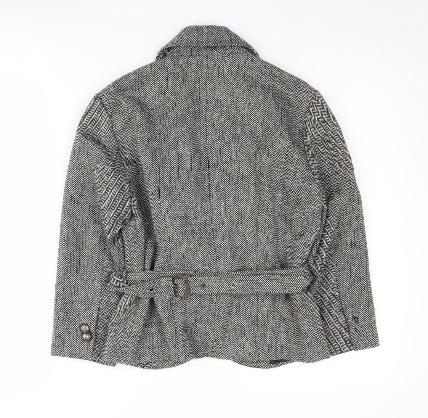 Lime Women's Grey Herringbone Blazer UK 8