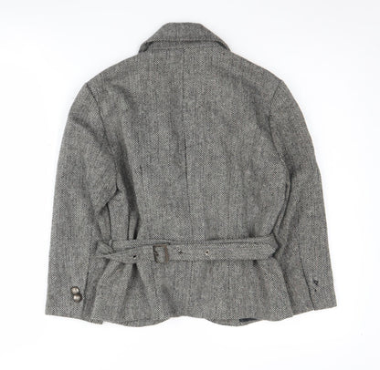 Lime Women's Grey Herringbone Blazer UK 8