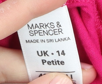 Womens UK Size 14 Marks and Spencer Pink Basic Blouse