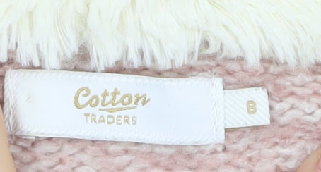 Cotton Traders Women's Pink Full Zip Hoodie with Pockets