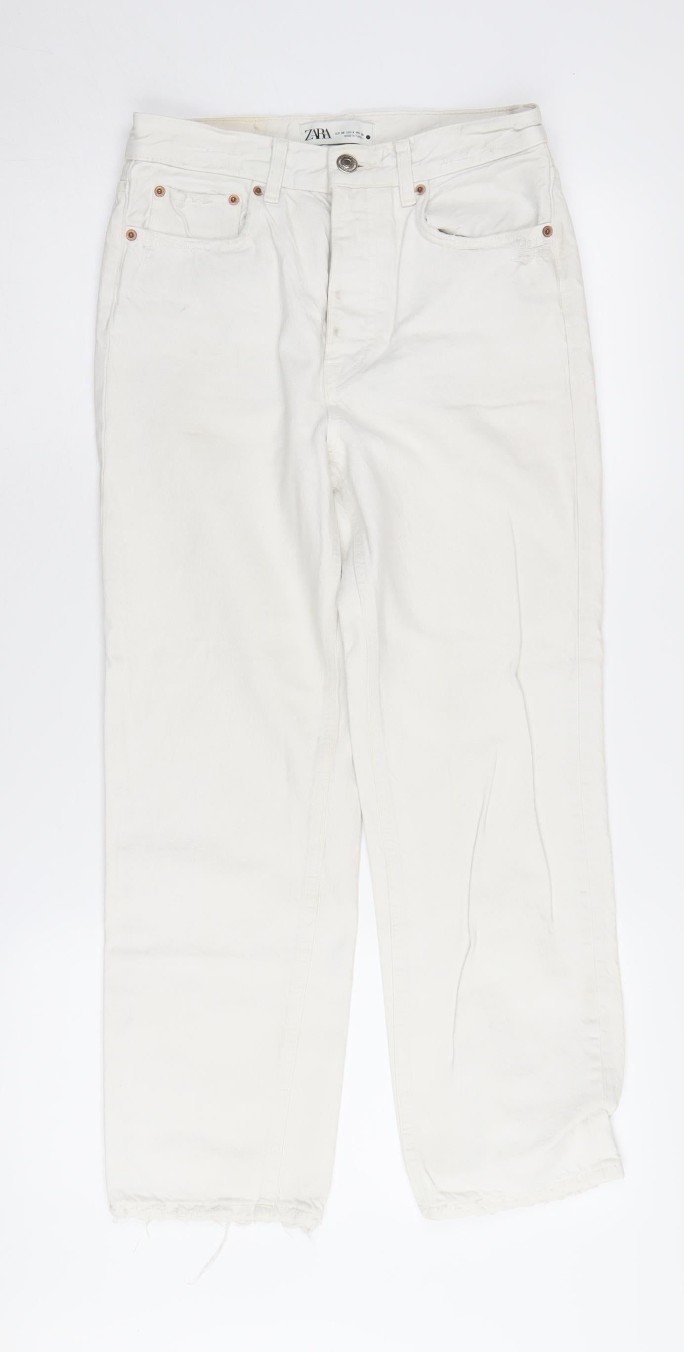 Zara Women’s White Straight Jeans Size 8