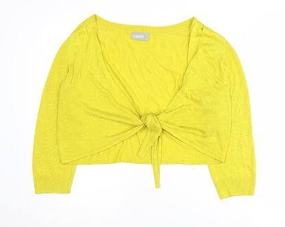 Womens UK Size L Wallis Yellow Cardigan Jumper