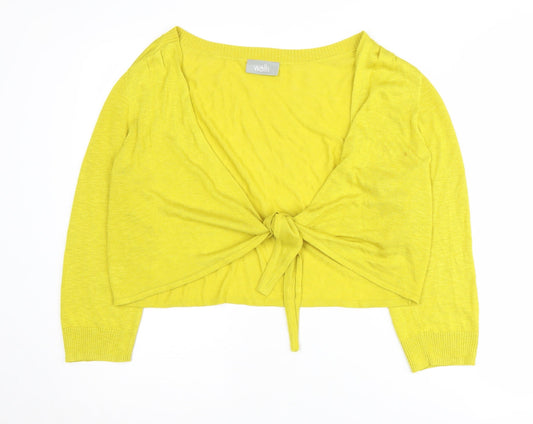Womens UK Size L Wallis Yellow Cardigan Jumper