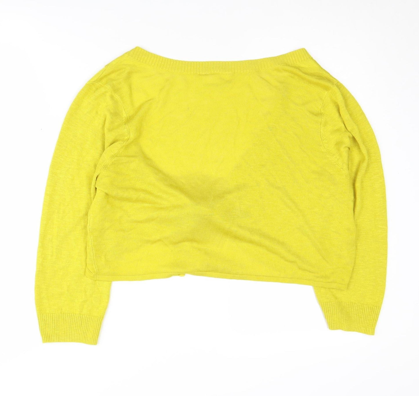 Womens UK Size L Wallis Yellow Cardigan Jumper