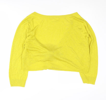 Womens UK Size L Wallis Yellow Cardigan Jumper