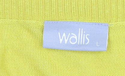 Womens UK Size L Wallis Yellow Cardigan Jumper