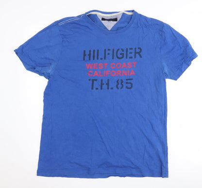 Tommy Hilfiger Men's Blue Graphic T-Shirt L
