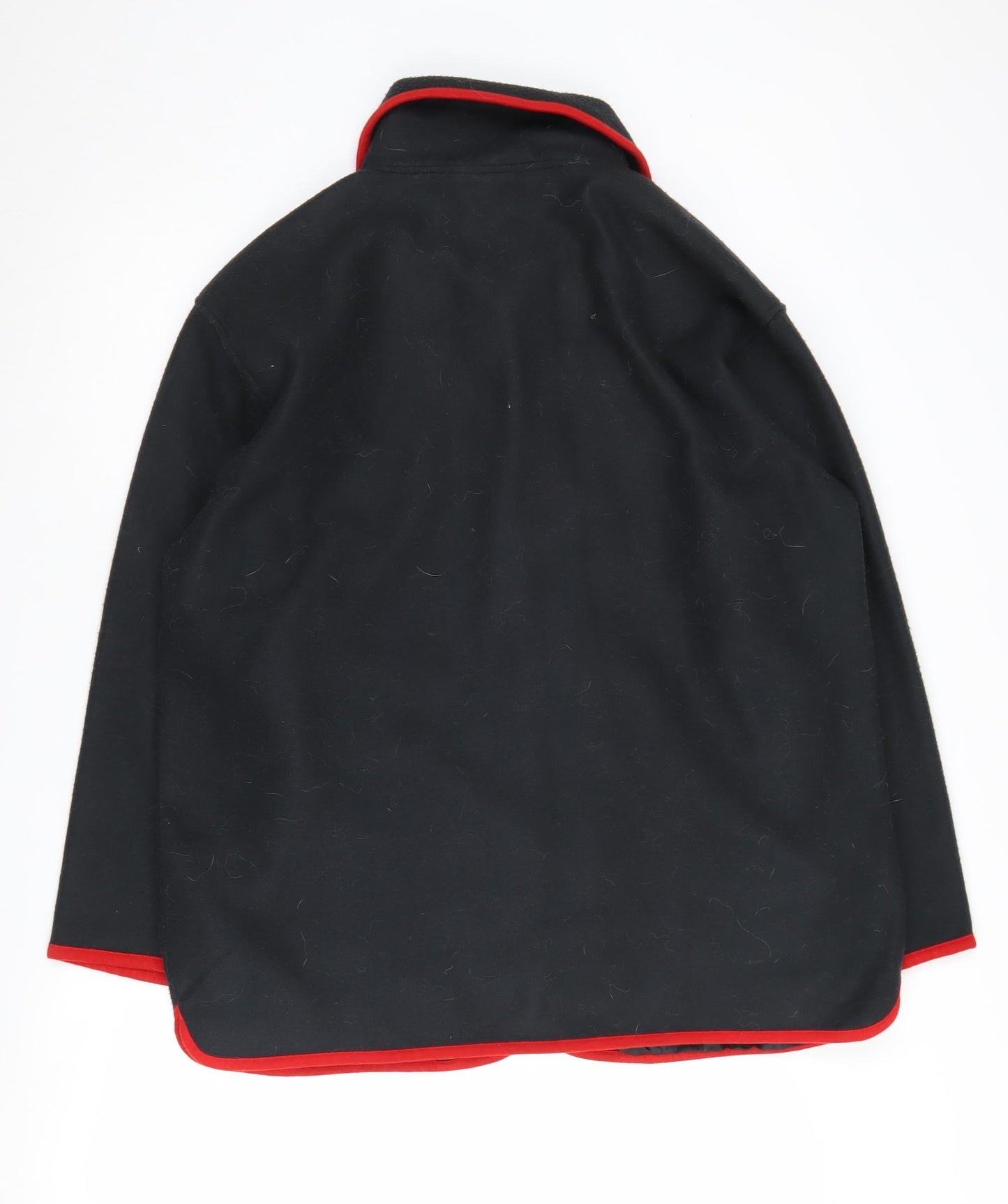 Damart Women's Black Fleece Jacket - M, Button Accents