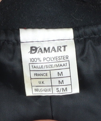 Damart Women's Black Fleece Jacket - M, Button Accents