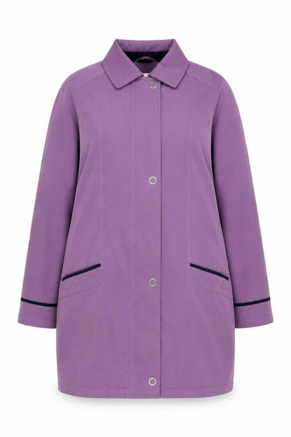 EWM Women's Purple Long Coat Size 16, Collared Style
