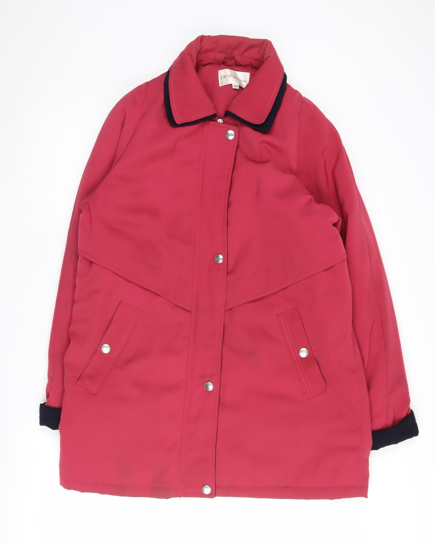 EWM Women's Red Overcoat Size 14 Classic Polyester