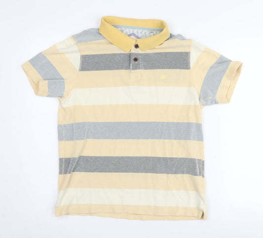 Mantaray Men's Striped Polo Shirt in Multicoloured, Size S