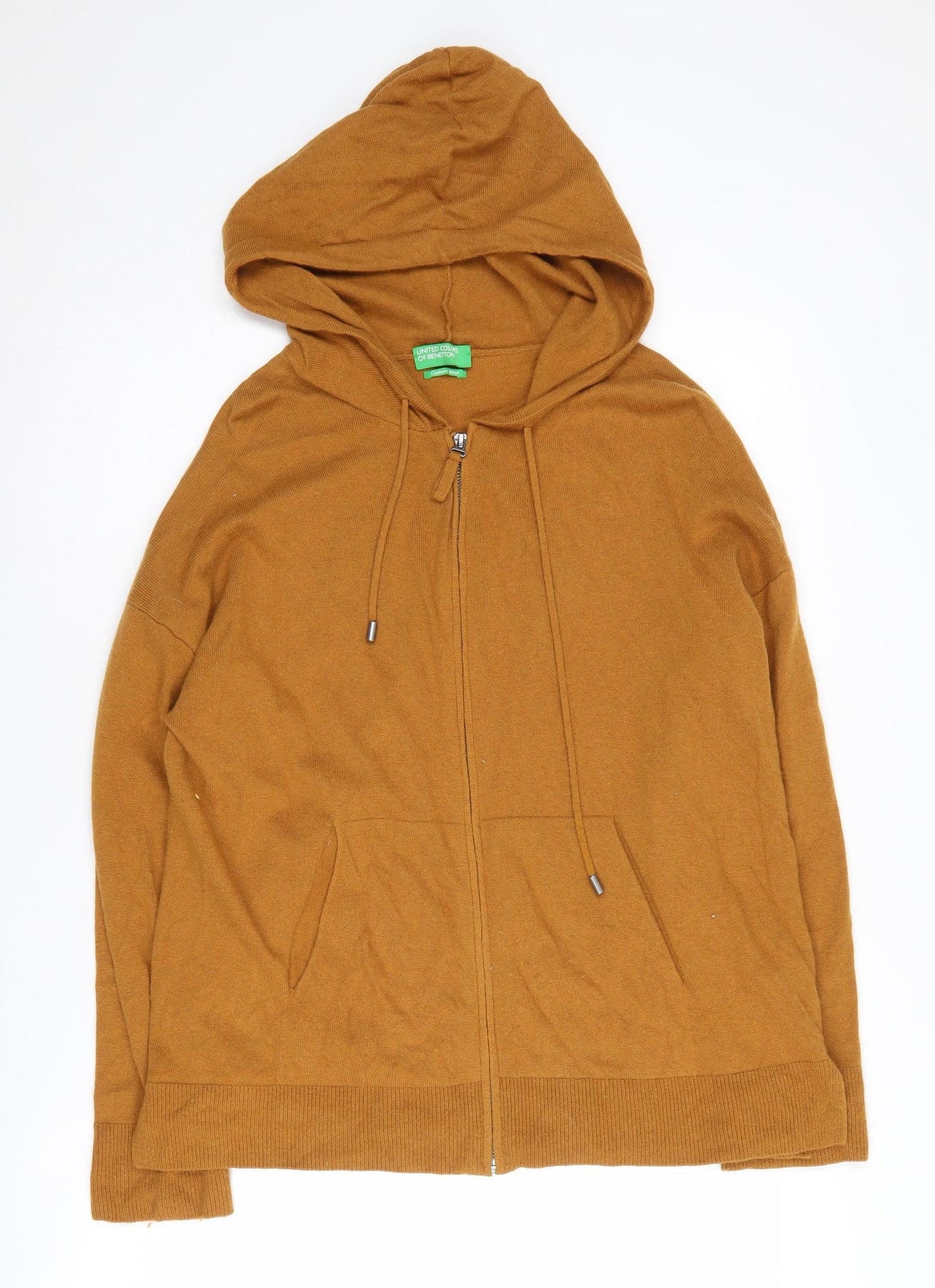 United Colors of Benetton Women's Brown Full Zip Hoodie S