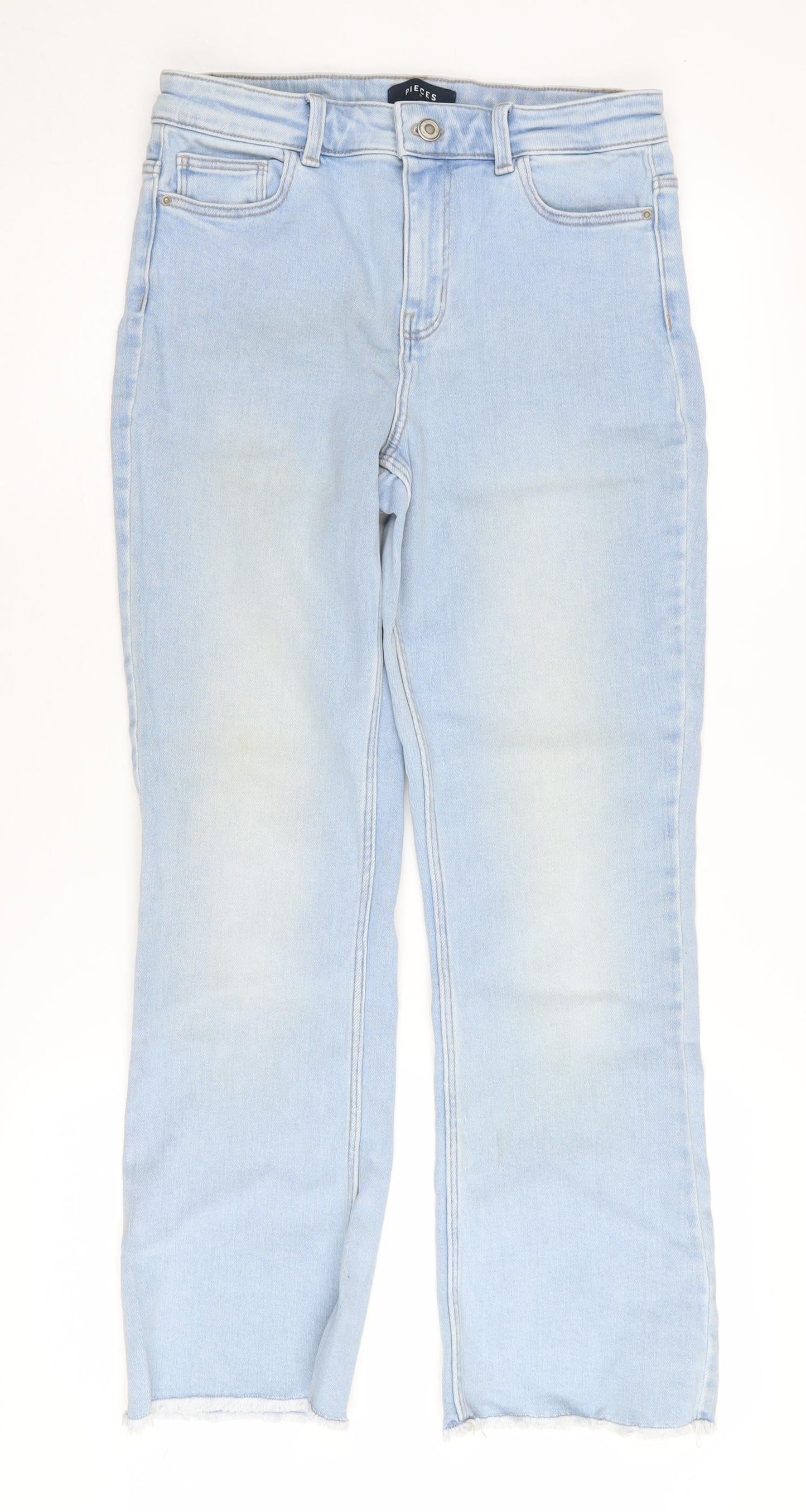 Womens UK Size M Pieces Regular Fit Straight Blue Jeans