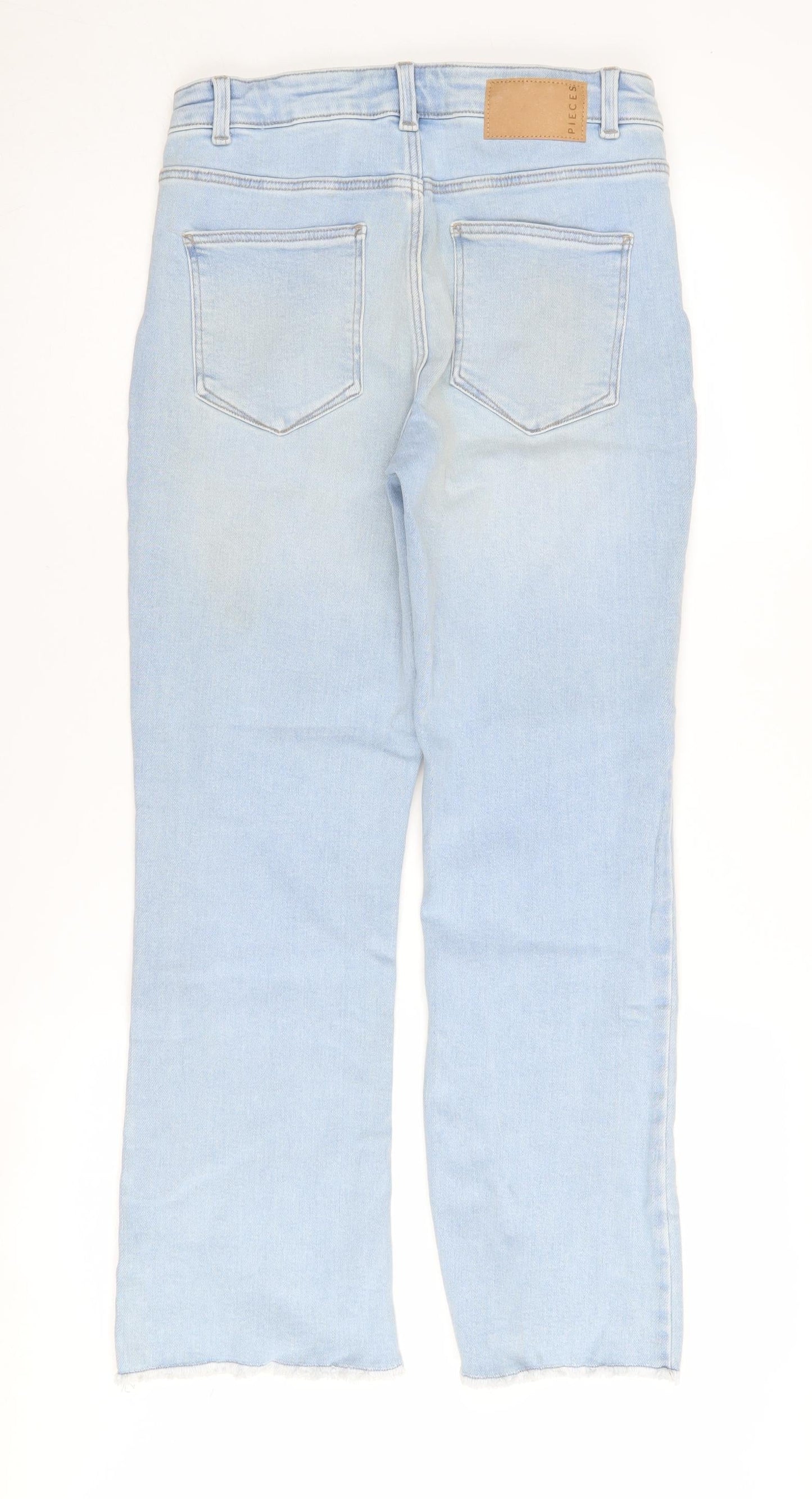 Womens UK Size M Pieces Regular Fit Straight Blue Jeans