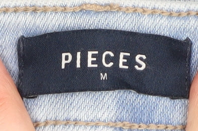 Womens UK Size M Pieces Regular Fit Straight Blue Jeans