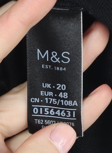 Womens UK Size 20 Marks and Spencer Black Cape Jumper
