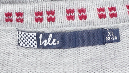 Womens UK Size XL Isle Grey Pullover Jumper