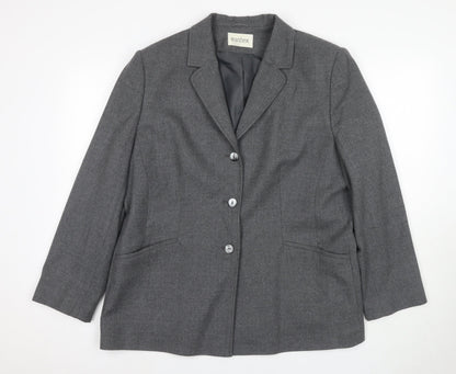 Eastex Grey Wool Blend Women's Blazer UK Size 20 Classic Style