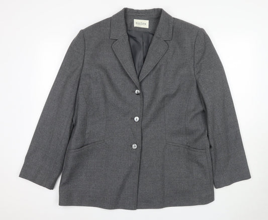 Eastex Grey Wool Blend Women's Blazer UK Size 20 Classic Style