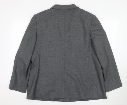 Eastex Grey Wool Blend Women's Blazer UK Size 20 Classic Style