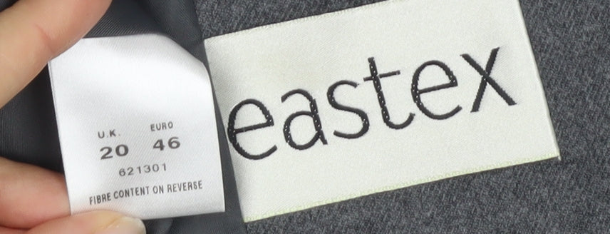 Eastex Grey Wool Blend Women's Blazer UK Size 20 Classic Style