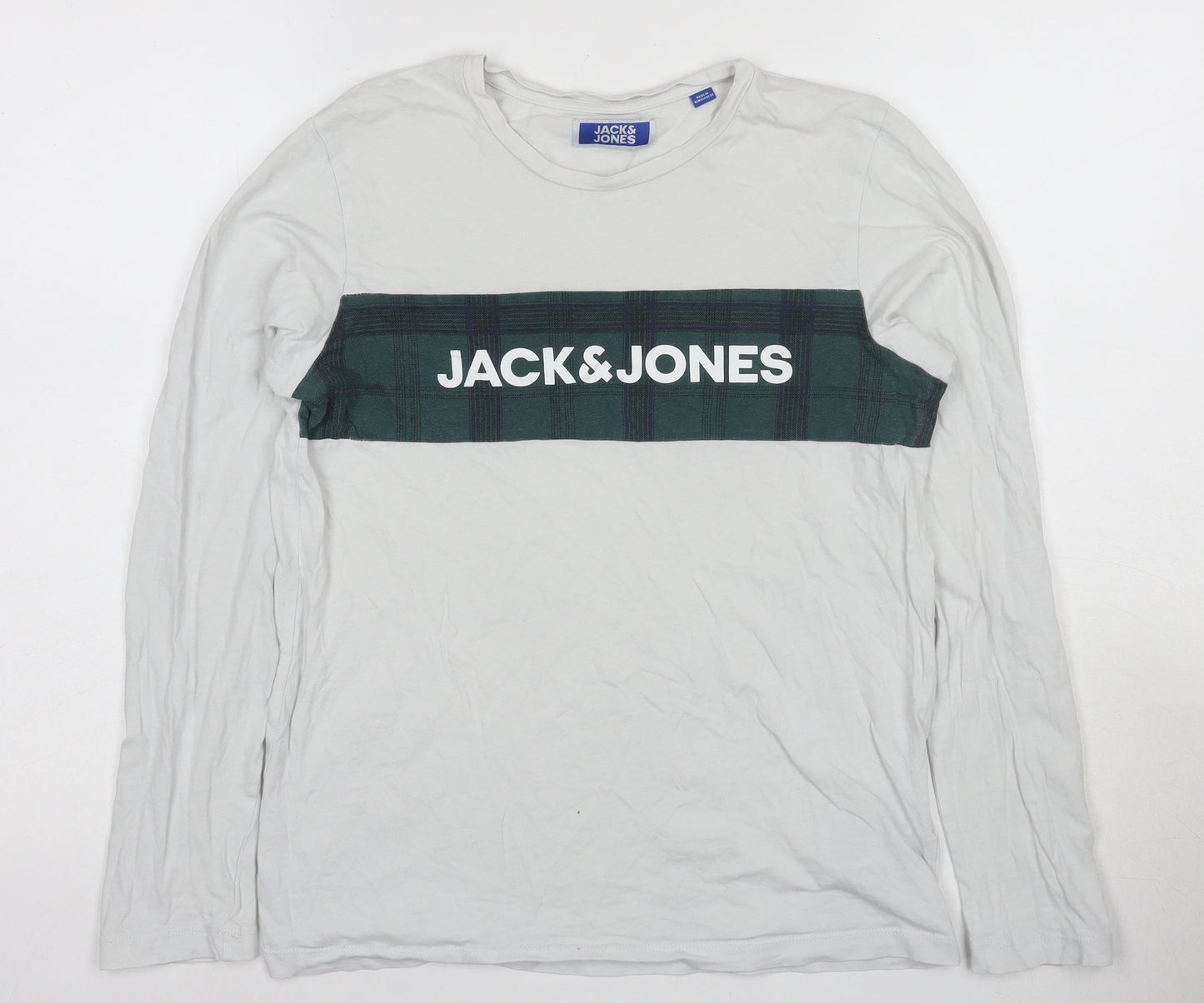 Jack & Jones Boys' White Long Sleeve Logo T-Shirt, Size 14+