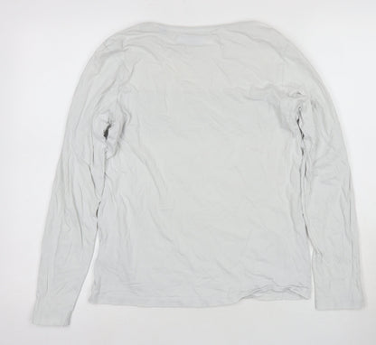 Jack & Jones Boys' White Long Sleeve Logo T-Shirt, Size 14+