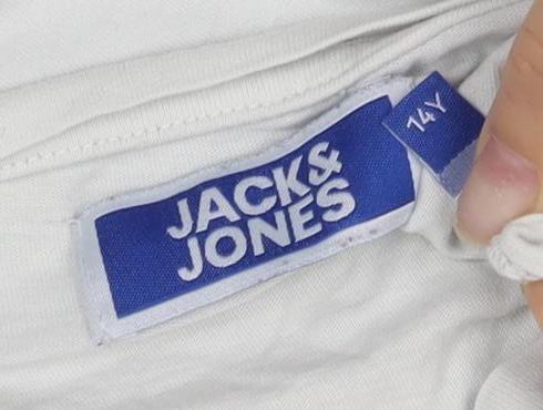 Jack & Jones Boys' White Long Sleeve Logo T-Shirt, Size 14+