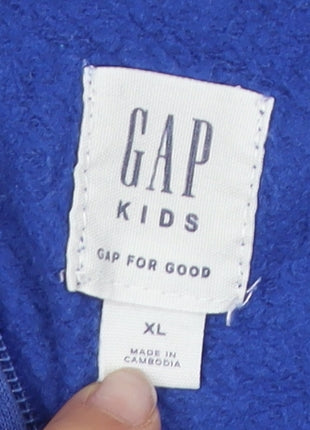 GAP Boys Blue Full Zip Hoodie - 12-13 Years - Logo Accents