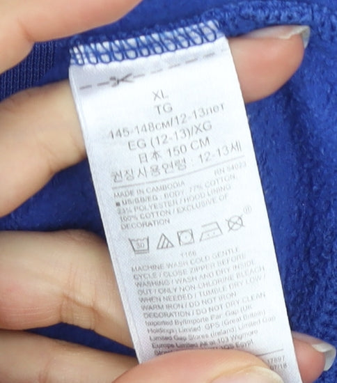 GAP Boys Blue Full Zip Hoodie - 12-13 Years - Logo Accents