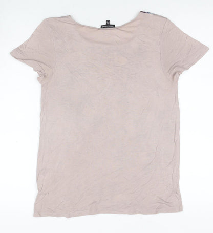Womens UK Size 8 Warehouse Multicoloured Basic T-Shirt