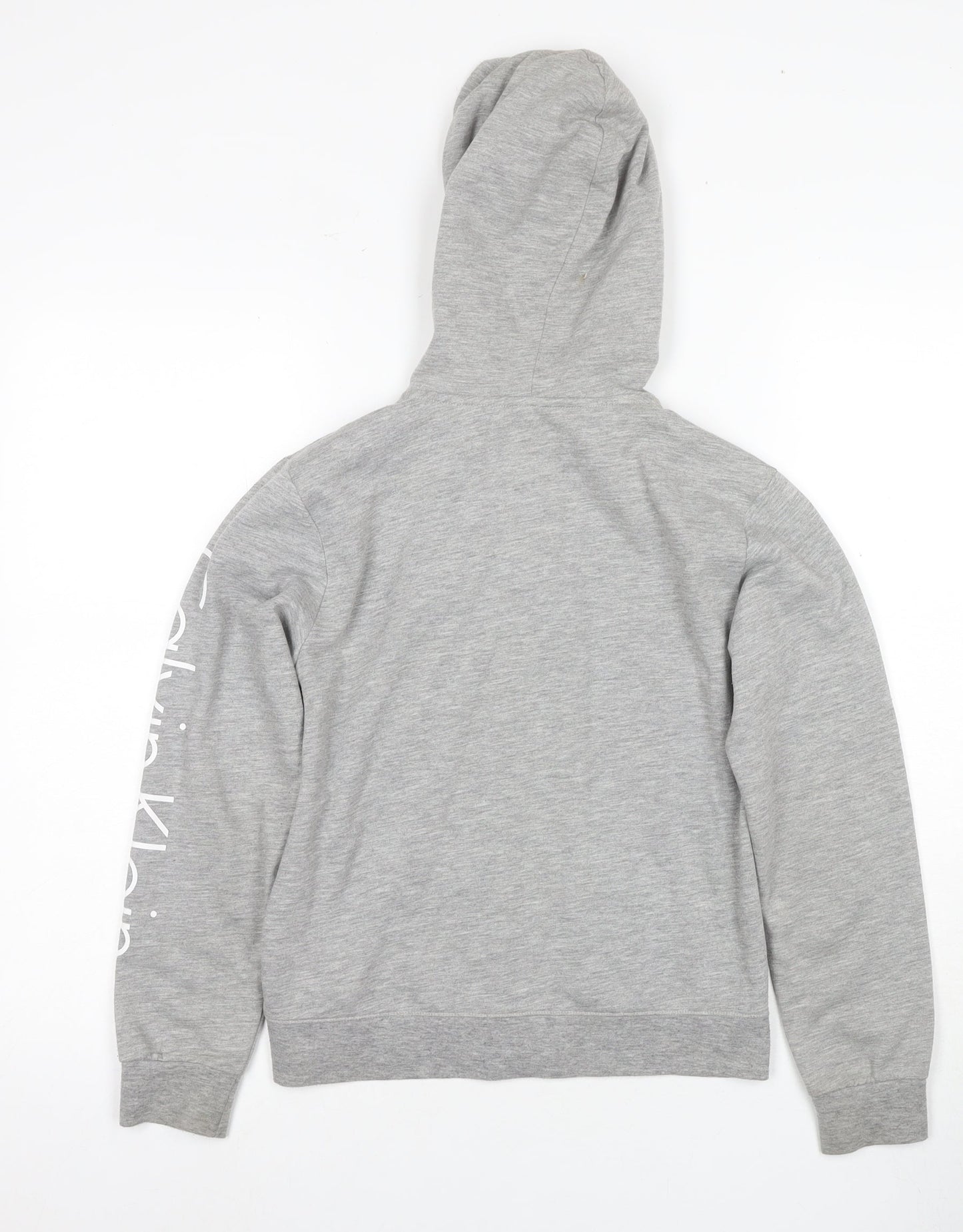 Calvin Klein Girls Grey Logo Hoodie 10-11 Years Full Zip