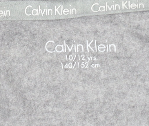 Calvin Klein Girls Grey Logo Hoodie 10-11 Years Full Zip