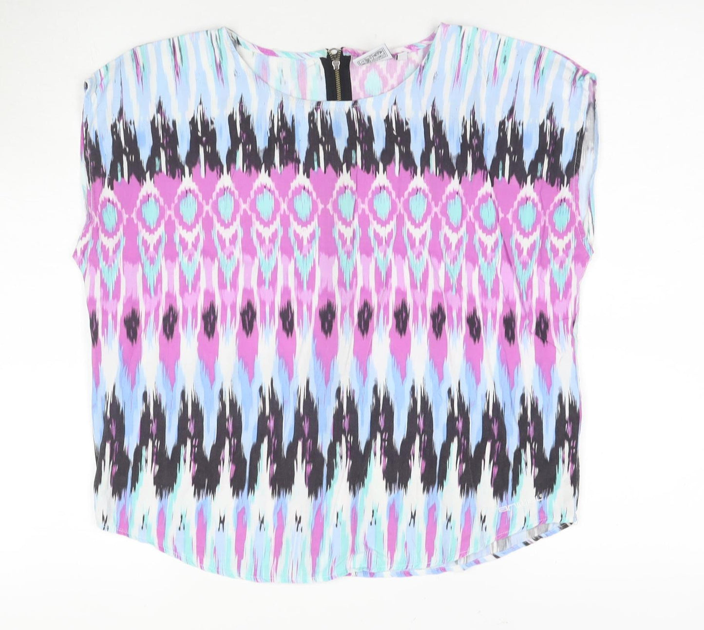 Womens UK Size 10 Animal Multicoloured Basic Blouse
