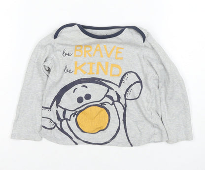 Disney Baby Grey T-Shirt 18-24 Months Winnie the Pooh