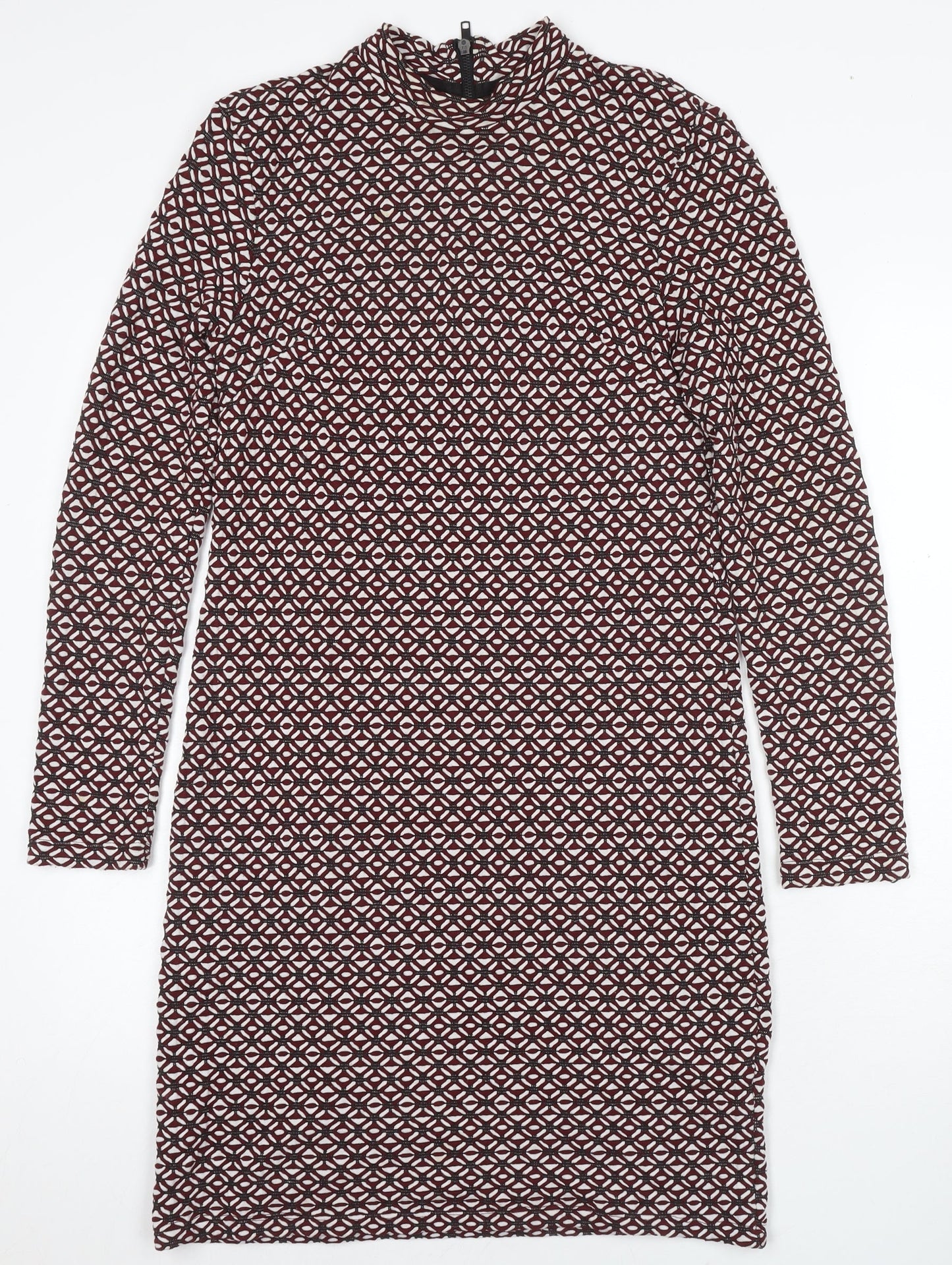 Topshop Women's Geometric Sheath Dress Size 14 Multicoloured