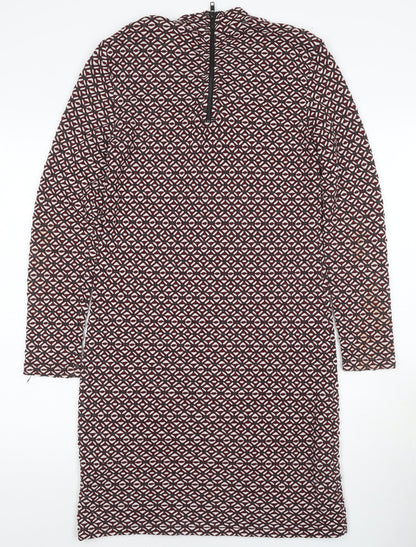 Topshop Women's Geometric Sheath Dress Size 14 Multicoloured