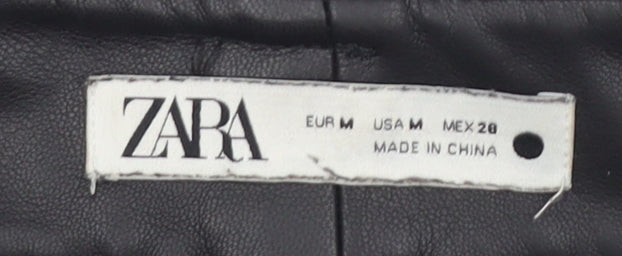 Womens UK Size M Zara Regular Fit Casual Black Trousers