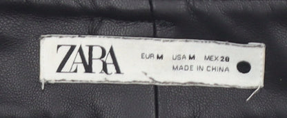 Womens UK Size M Zara Regular Fit Casual Black Trousers