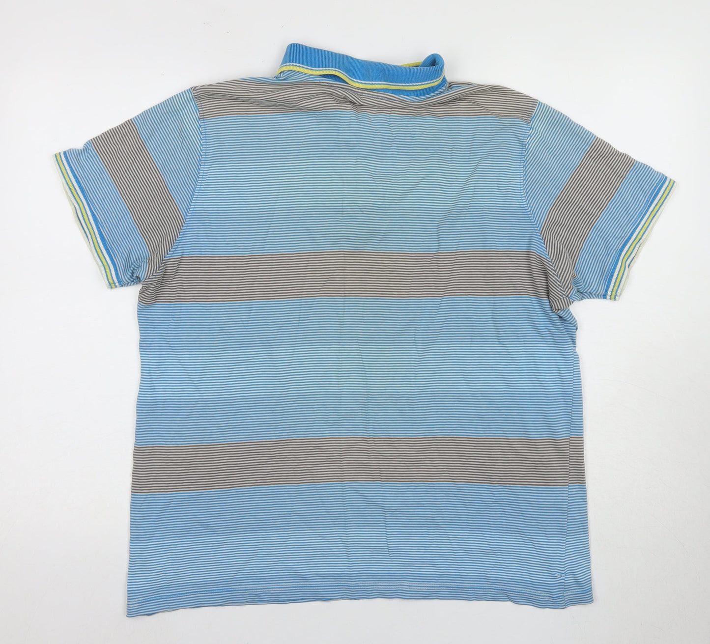 Red Herring Men's Blue Striped Polo Shirt Large