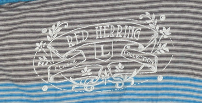 Red Herring Men's Blue Striped Polo Shirt Large
