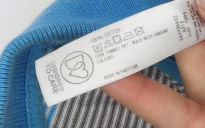 Red Herring Men's Blue Striped Polo Shirt Large