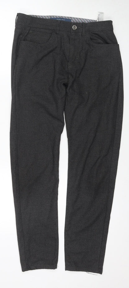 Zara Men's Black Slim Fit Chino Trousers - Size 30