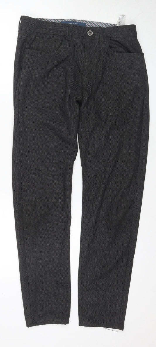 Zara Men's Black Slim Fit Chino Trousers - Size 30
